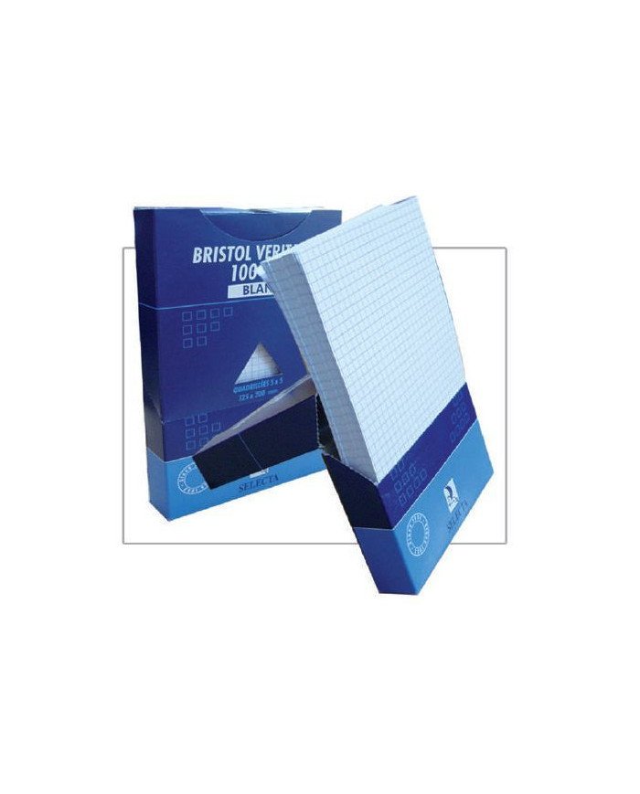Paquet 100 Fiches Bristol GM Blanc SELECTA