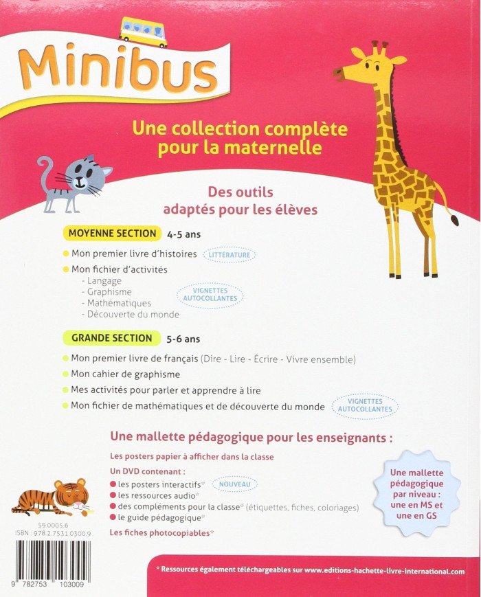 Minibus Mon Premier Livre de Francais Grande Section de Maternelle