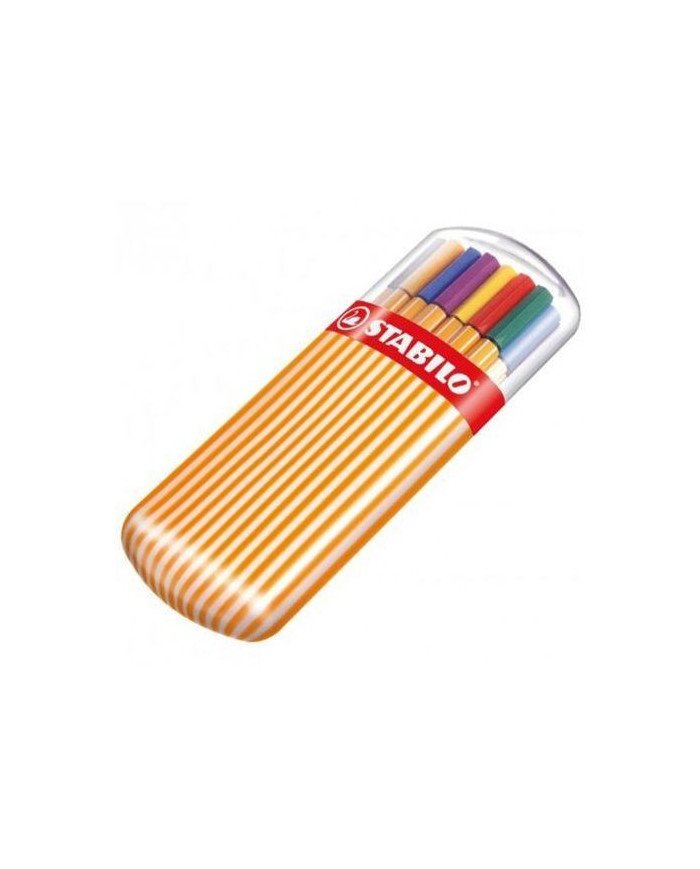 STABILO Etui Plastique Refermable Zebrui 20 Feutres Point 88