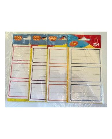 Paquet de 12 Etiquettes Scolaires Simples Cool School Paquet de 12 Etiquettes Scolaires Simples Cool School