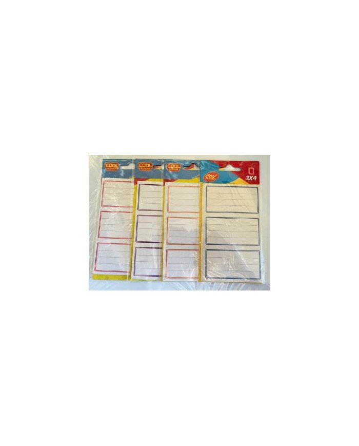 Paquet de 12 Etiquettes Scolaires Simples Cool School