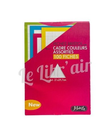 Paquet 100 Fiches Bristol GM Contour Coloré Liberta Paquet 100 Fiches Bristol GM Contour Coloré Liberta