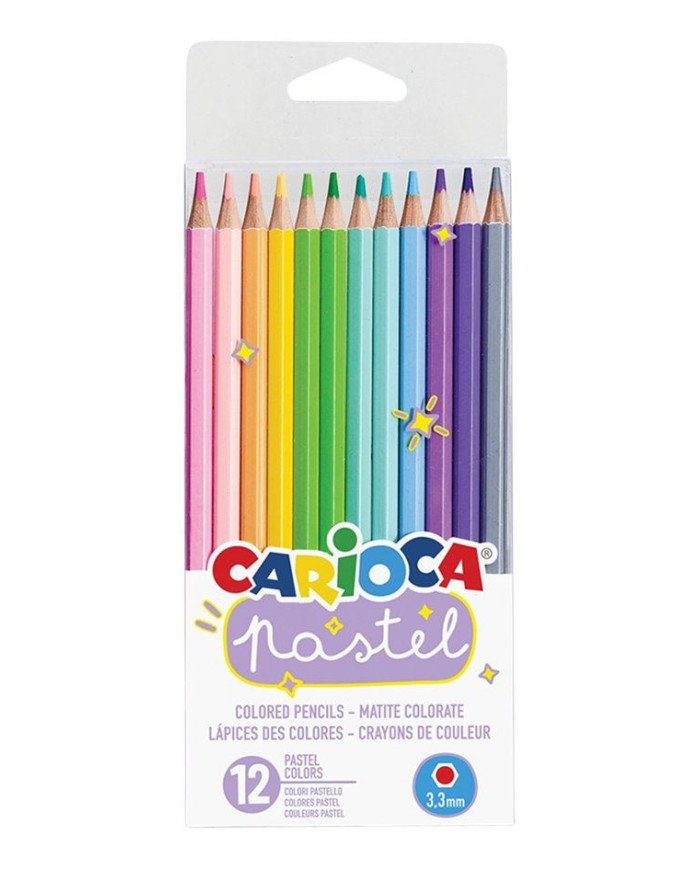 Paquet de 12 Crayons de Couleur Pastel CARIOCA