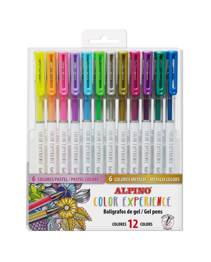 Paquet 12 Stylos Gel Pastels et Métalliques ALPINO