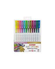 Paquet 12 Stylos Gel Pastels et Métalliques ALPINO