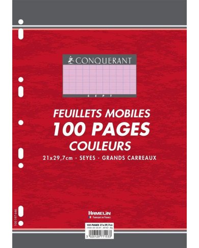 Recharge Classeur Rose 21*29.7 - 80G - Seyes Conquérant Recharge Classeur Rose 21*29.7 - 80G - Seyes Conquérant