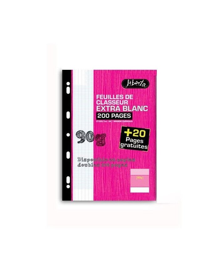Feuilles De Classeur Extra Blanc 200P+20 Pages Gratuites Liberta Selecta