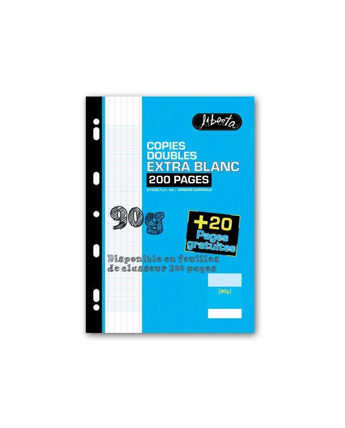 Copies Doubles Extra Blanc 200P Perforées Liberta