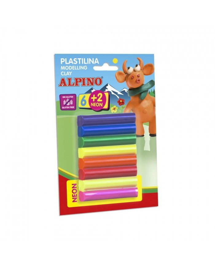 Blister 8 Pate à Modeler ALPINO Néon Blister 8 Pate à Modeler ALPINO Néon
