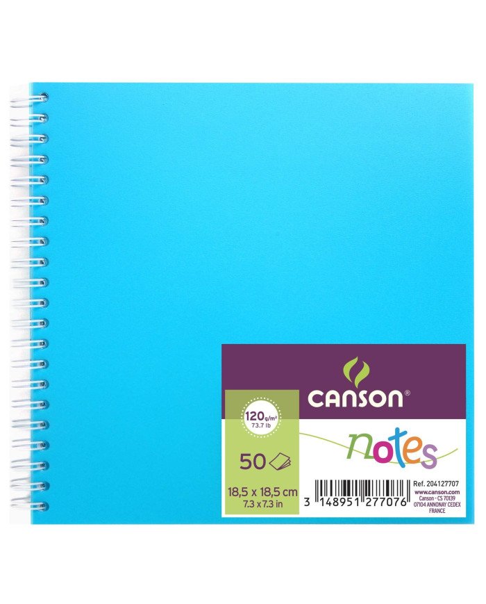 Sketch Book Canson Notes, bleu 18,5 x 18,5 cm