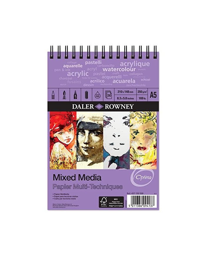 Daler Rowney - Mixed Media - Bloc-notes à spirale A5