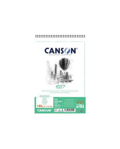CANSON Papier à croquis Grain léger A5 180g, blanc
