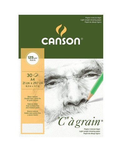 Canson "C" à grain A4 Papier à dessin léger 125g/m²