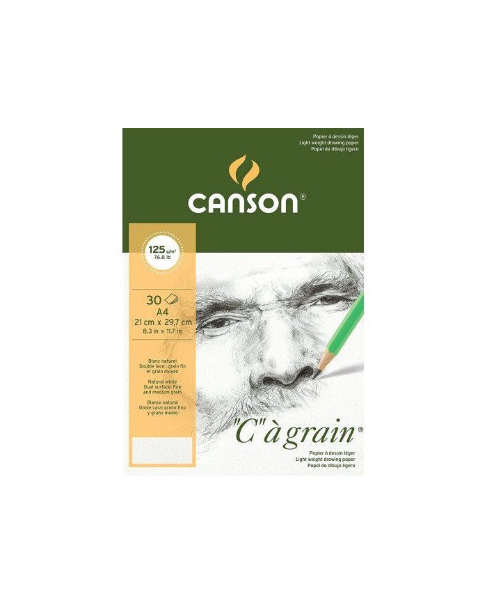 Canson "C" à grain A4 Papier à dessin léger 125g/m²