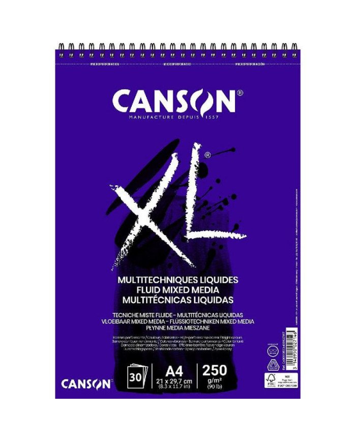 Bloc "XL Multitechniques liquides" CANSON format A4 250g/m²