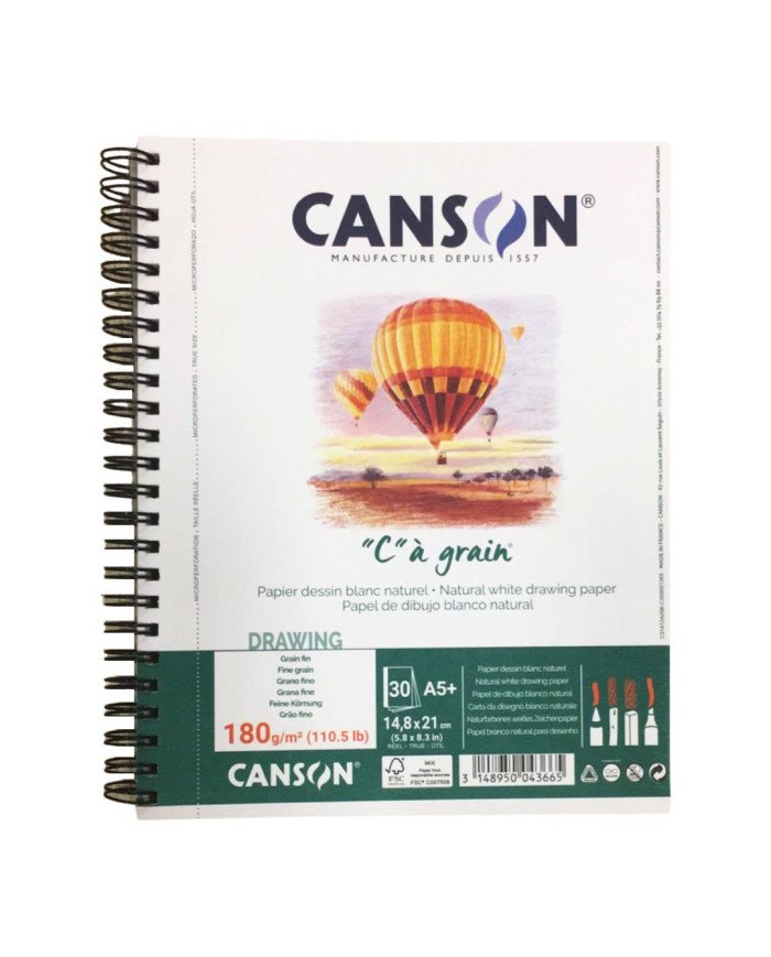 Bloc dessin A5 "C" à Grain 180gr CANSON