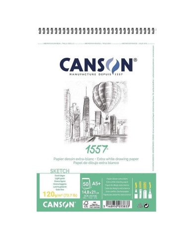 CANSON Album spiralé papier dessin 1557, A5, 120G CANSON Album spiralé papier dessin 1557, A5, 120G