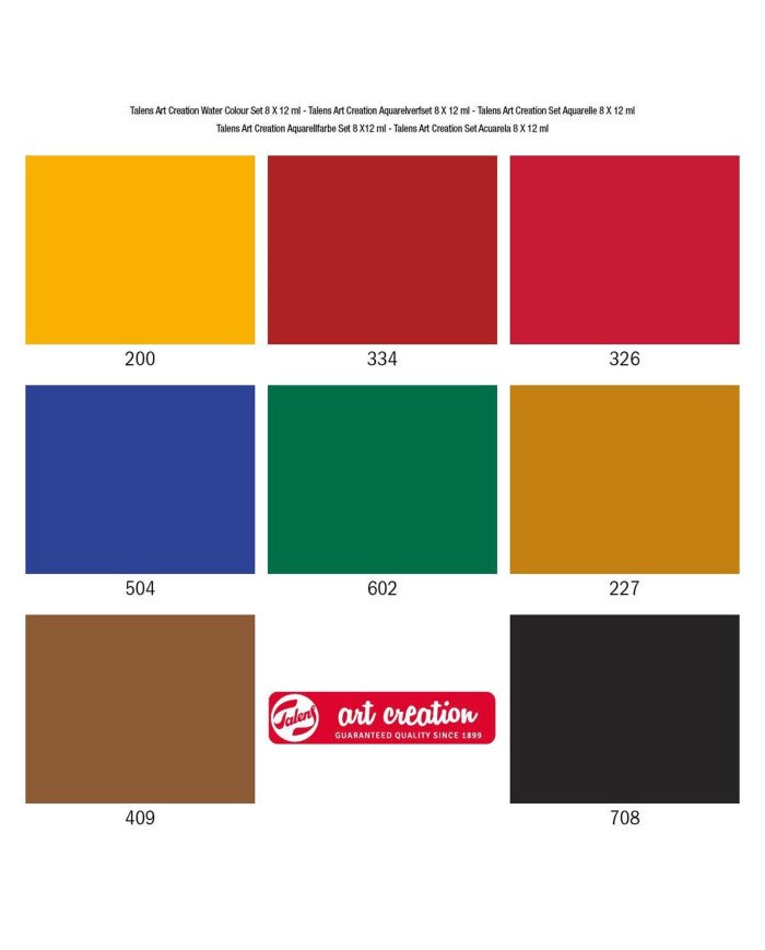 Set Aquarelle 8 x 12 ml - Art Création Talens