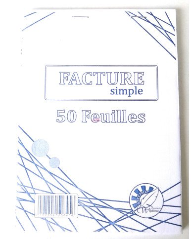 Carnet de Facture Simple - 50 feuilles
