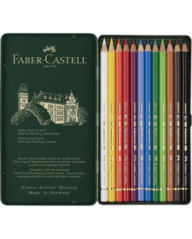 Crayon de couleur Polychromos, boîte de 12 Faber-Castell