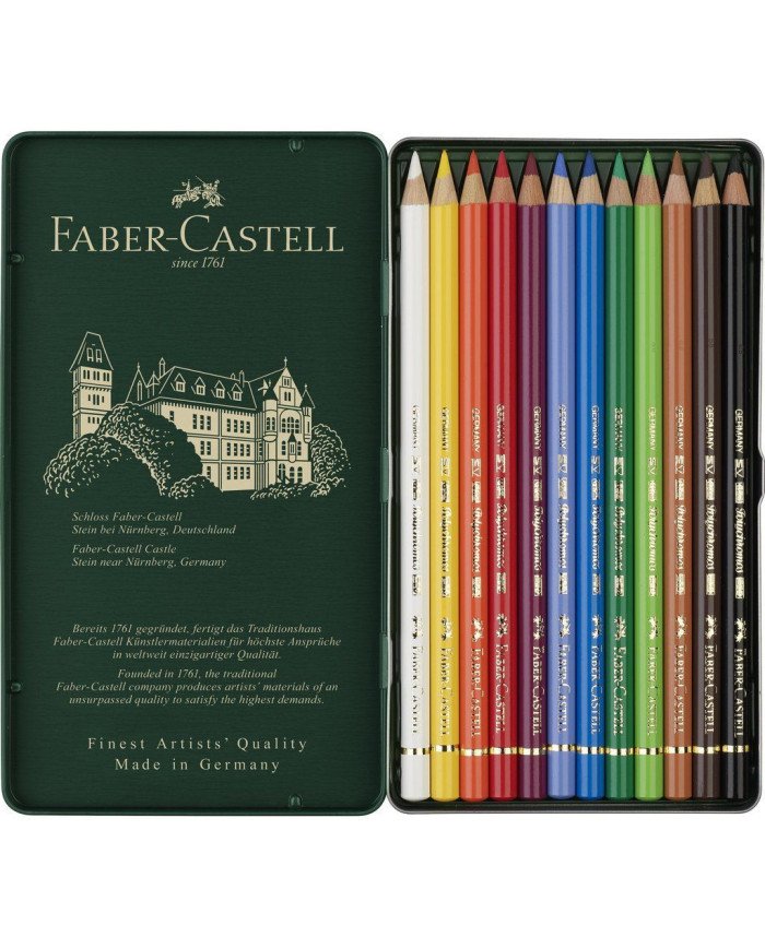 Crayon de couleur Polychromos, boîte de 12 Faber-Castell
