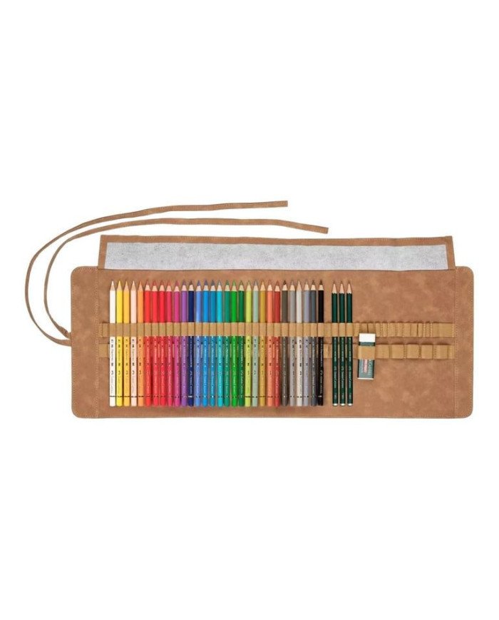 Crayon de couleur Polychromos, rouleau de crayon, rempli, 34 pièces Faber-Castell