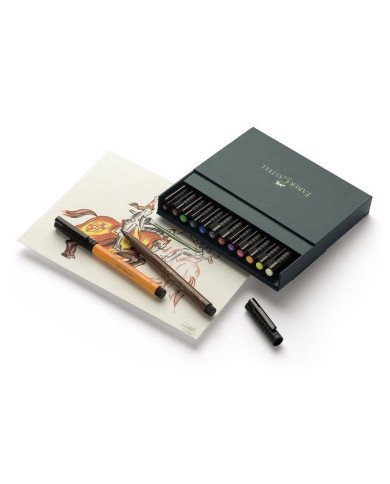 Feutres à encre de Chine Pitt Artist Pen Brush, boîte studio de 12 Faber-Castell Feutres à encre de Chine Pitt Artist Pen Brush, boîte studio de 12 Faber-Castell