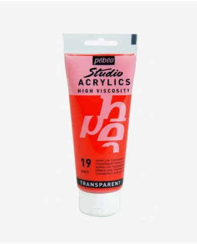 Acrylique Fine Studio 100 ml Vermillon Transparent Pébéo