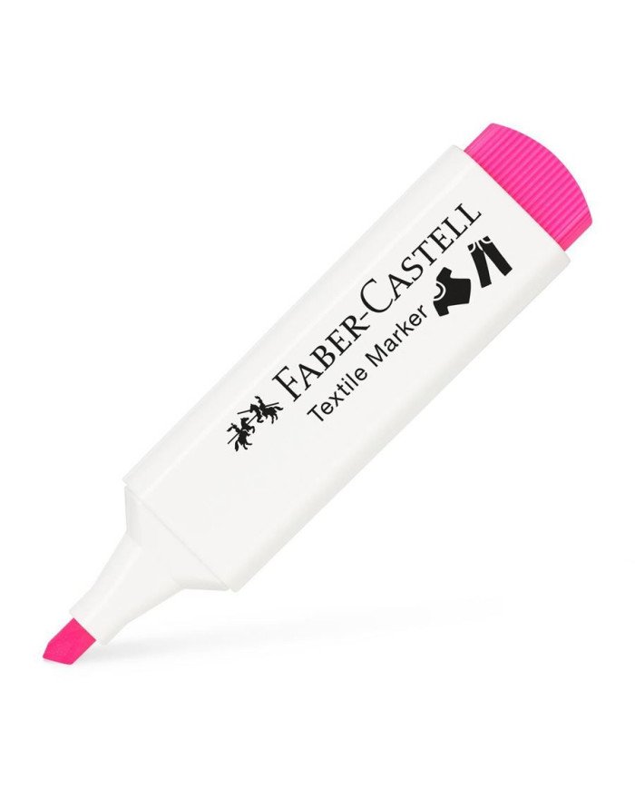 Feutre textile rose fluo Faber-Castell