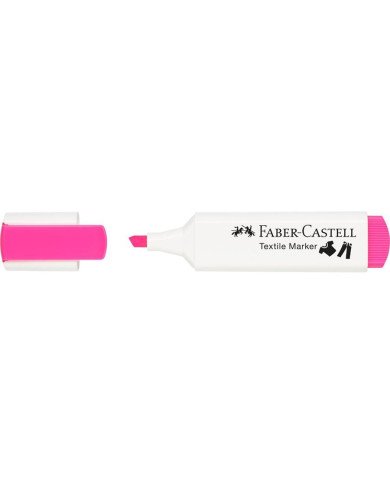Feutre textile rose fluo Faber-Castell
