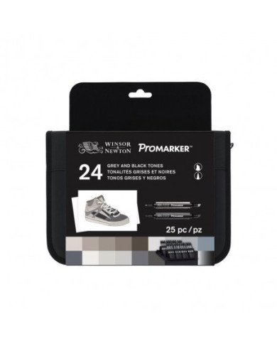 Le Libr'air - Trousse Promarker 24 Feutres noir et gris - Winsor&Newton - Tunisie