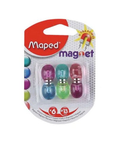 Blister de 6 Magnets translucides 13mm Maped