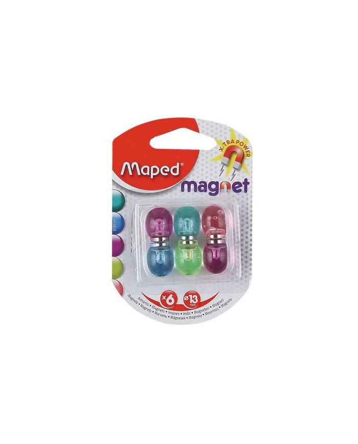 Blister de 6 Magnets translucides 13mm Maped