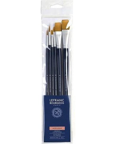 Set de 6 pinceaux Lefranc&Bourgeois pour Acrylique Set de 6 pinceaux Lefranc&Bourgeois pour Acrylique