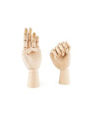 Main en Bois Gauche 25CM PINTURA