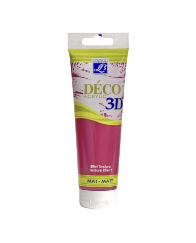 DECO 3D Acrylique 120ML Fuchsia Effet texture - MAT DECO 3D Acrylique 120ML Fuchsia Effet texture - MAT