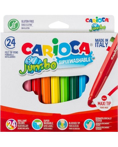 Boite de 24 marqueurs lavables jumbo CARIOCA