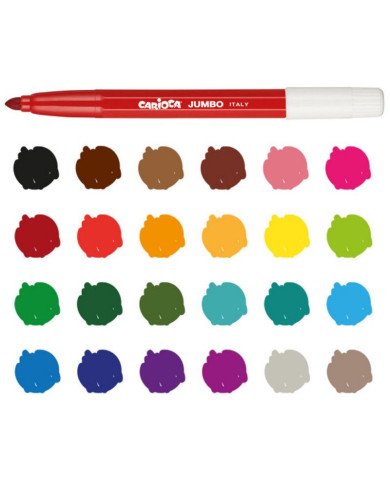 Boite de 24 marqueurs lavables jumbo CARIOCA