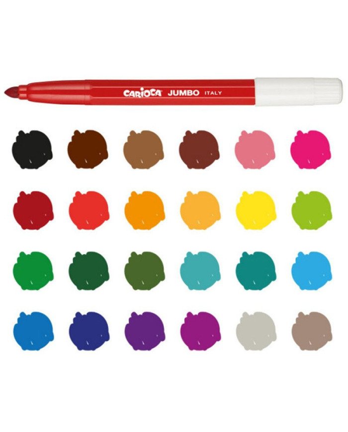 Boite de 24 marqueurs lavables jumbo CARIOCA Boite de 24 marqueurs lavables jumbo CARIOCA