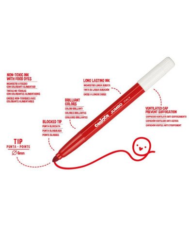 Boite de 24 marqueurs lavables jumbo CARIOCA