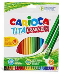 24 Crayons de couleur CARIOCA TiTa effaçables