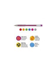 6 Stylos CARIOCA Glitter Gel Pens