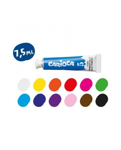 Tubes De Gouache Blister CARIOCA 12x7,5ml