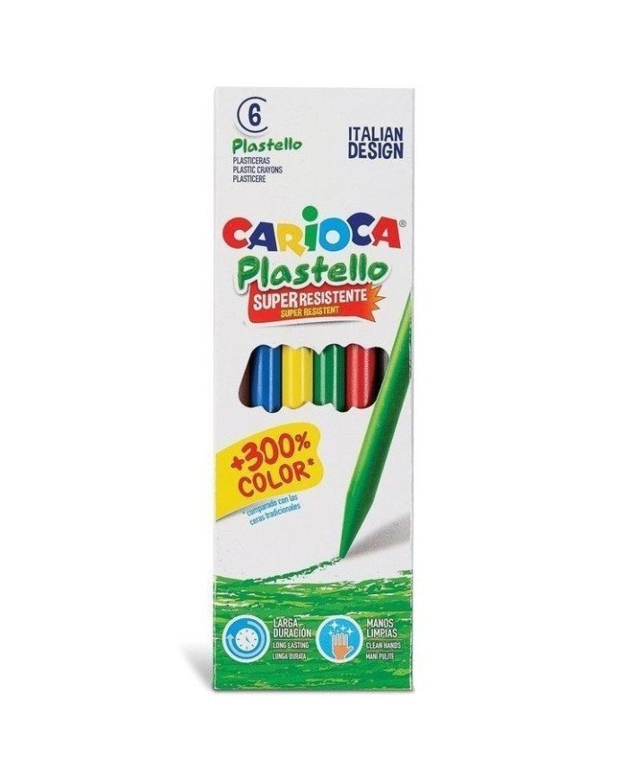 Crayons De Cire Plastello 6 Pièces CARIOCA