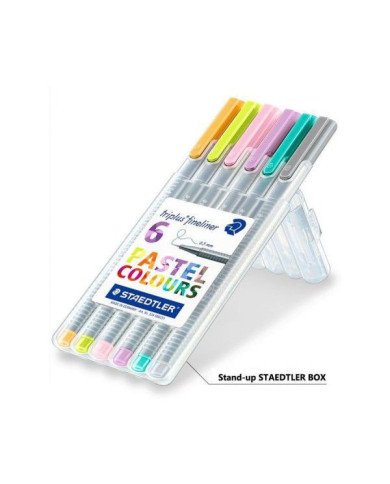 Etui de 6 stylos Pointe fine Triplus Pastel - STEADTLER Etui de 6 stylos Pointe fine Triplus Pastel - STEADTLER
