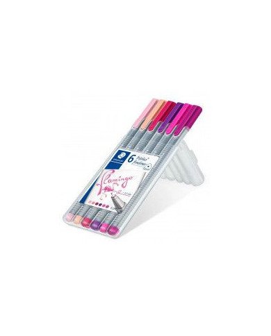 Etui de 6 stylos Pointe fine Triplus Flamingo Colors - STEADTLER Etui de 6 stylos Pointe fine Triplus Flamingo Colors - STEADTLER