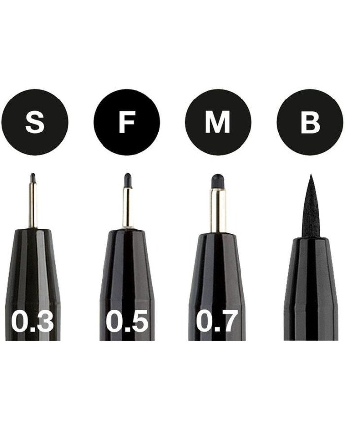 Le Libr'air - Feutres à encre de Chine Pitt Artist Pen, étui de 4, noir - Tunisie