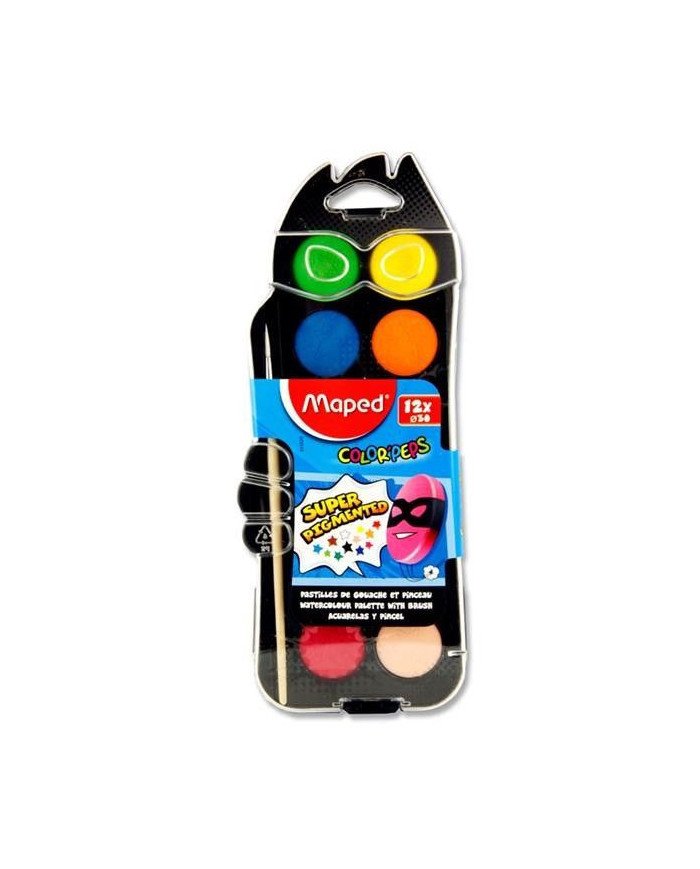 Le Libr'air - AQUARELLE DE 12 PASTILLES 30MM+PINCEAU MAPED - Tunisie