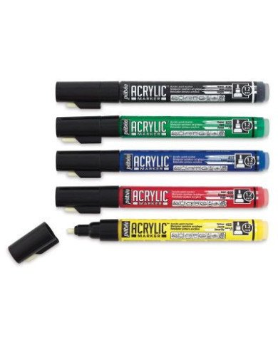 Le Libr'air - Set de 5 ACRYLIC MARKER assortiment primaire Pointe Ronde 1,2 mm PEBEO - Tunisie Le Libr'air - Set de 5 ACRYLIC MARKER assortiment primaire Pointe Ronde 1,2 mm PEBEO - Tunisie
