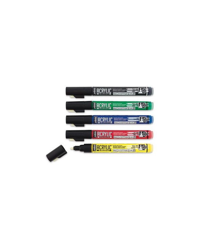 Le Libr'air - Set de 5 ACRYLIC MARKER assortiment primaire Pointe Ronde 1,2 mm PEBEO - Tunisie